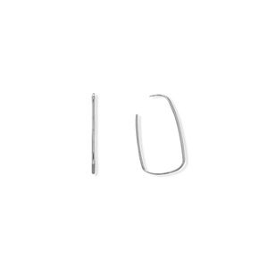 💫Rhodium Plated Thin Rectangle 3/4 Hoop Earrings